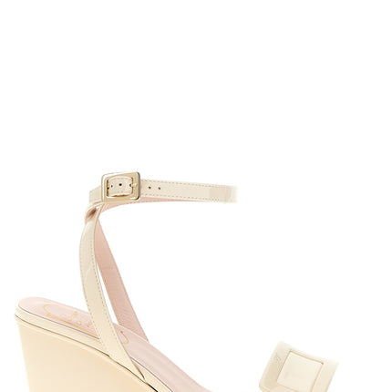 Roger Vivier White Calfskin Wedge Sandals