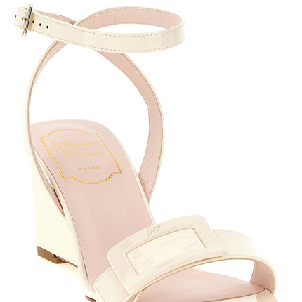 Roger Vivier White Calfskin Wedge Sandals
