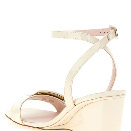 Roger Vivier White Calfskin Wedge Sandals