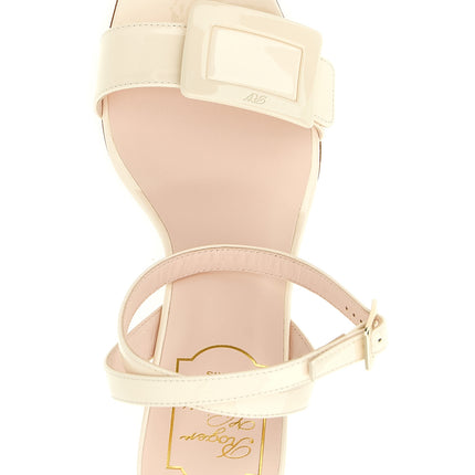 Roger Vivier White Calfskin Wedge Sandals