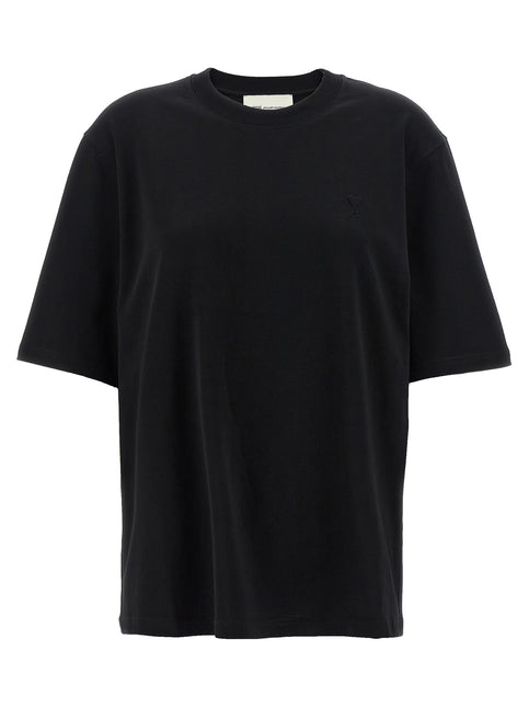 Ami Paris Black Cotton T-Shirt