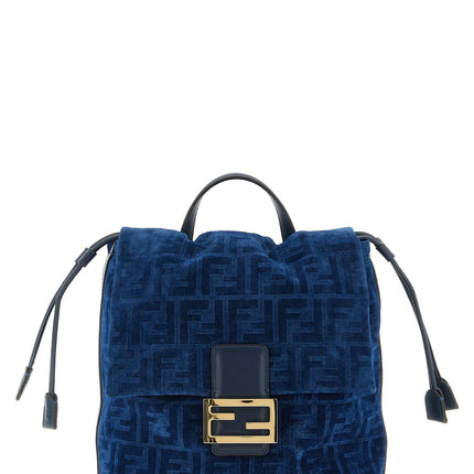 Fendi Blue Cotton Backpack