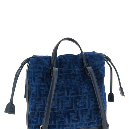 Fendi Blue Cotton Backpack