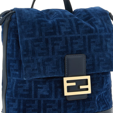 Fendi Blue Cotton Backpack