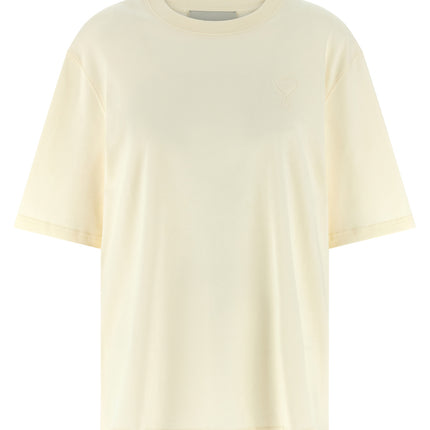 Ami Paris Beige Cotton T-Shirt