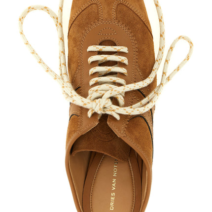 Dries Van Noten Brown Calfskin Platform Sneakers