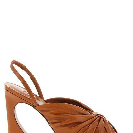 Fendi Brown Lamb Leather Stiletto Heel Sandals