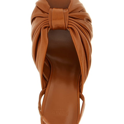 Fendi Brown Lamb Leather Stiletto Heel Sandals