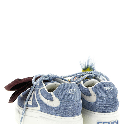 Fendi Blue Calfskin Platform Sneakers