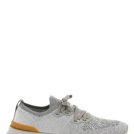 Brunello Cucinelli Gray Cotton Athletic Sneakers