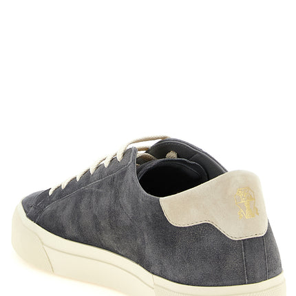 Brunello Cucinelli Gray Calfskin Sneakers