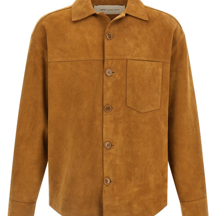 Ami Paris Brown Lamb Leather Leather Jacket
