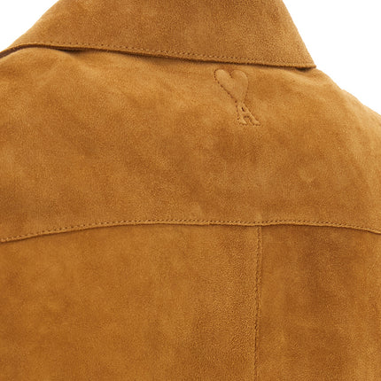 Ami Paris Brown Lamb Leather Leather Jacket