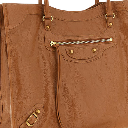 Balenciaga Brown Lamb Leather Shoulder Bag