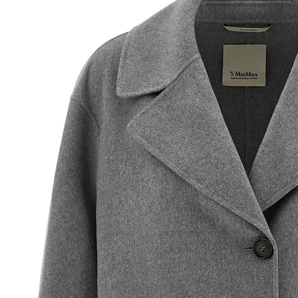 'S Max Mara Gray Virgin Wool Coat