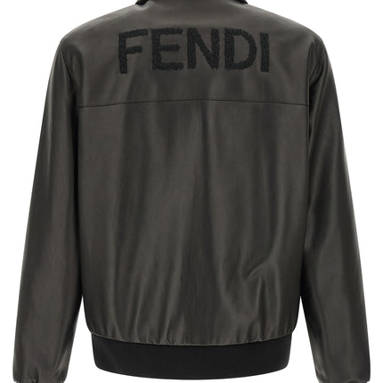 Fendi Black Lamb Leather Leather Jacket