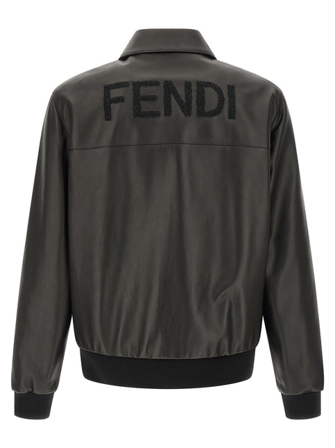 Fendi Black Lamb Leather Leather Jacket
