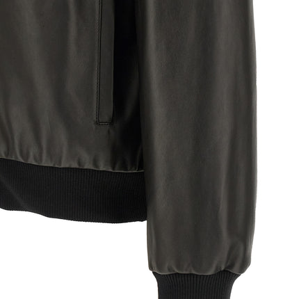 Fendi Black Lamb Leather Leather Jacket
