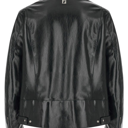 Fendi Blue Lamb Leather Leather Jacket