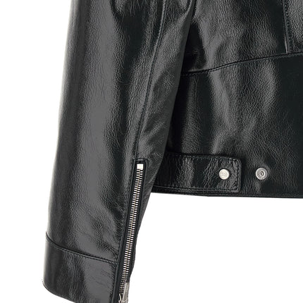Fendi Blue Lamb Leather Leather Jacket
