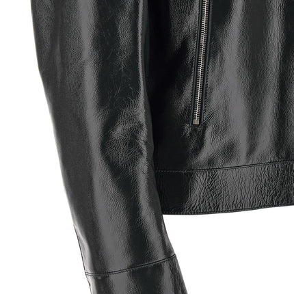 Fendi Blue Lamb Leather Leather Jacket