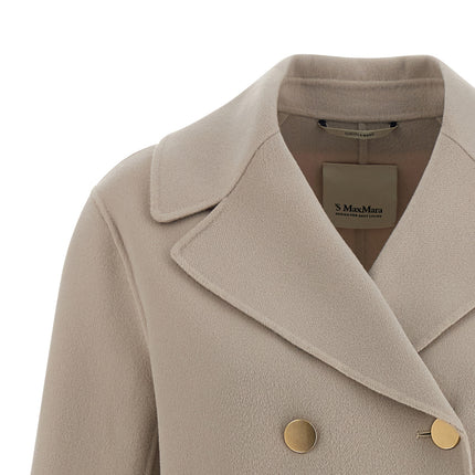 'S Max Mara Beige Virgin Wool Biker Jacket