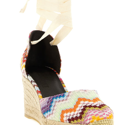 Missoni Multicolor Cowhide Wedge Sandals