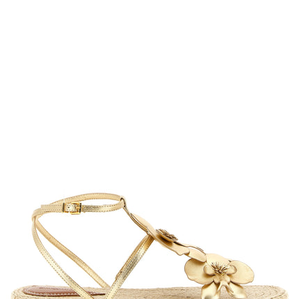 Zimmermann Gold Leather Flat Sandals