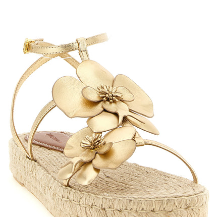 Zimmermann Gold Leather Flat Sandals