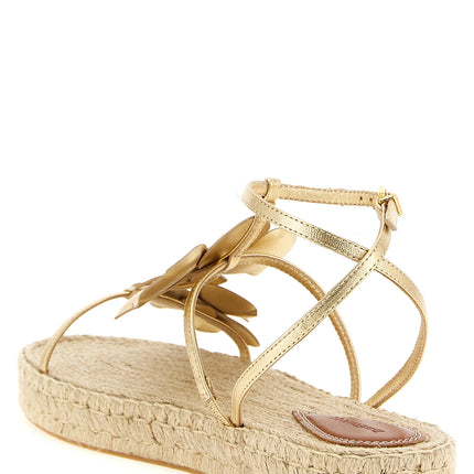 Zimmermann Gold Leather Flat Sandals