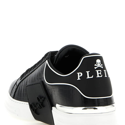 Philipp Plein Black Cowhide Low Top Sneakers
