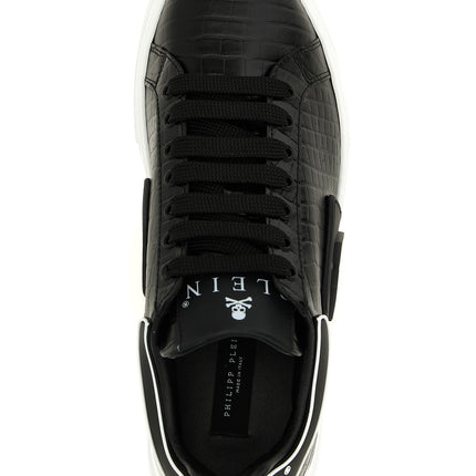 Philipp Plein Black Cowhide Low Top Sneakers