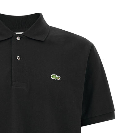 Lacoste Black Cotton Polo Shirt