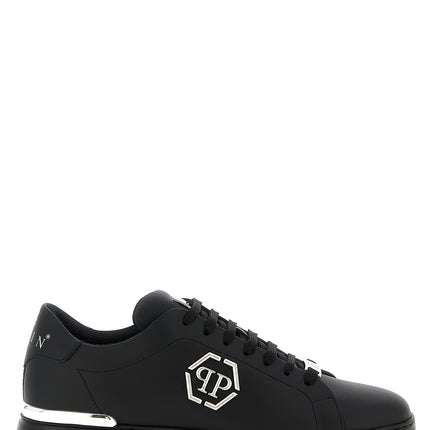 Philipp Plein Black Calfskin Low Top Sneakers