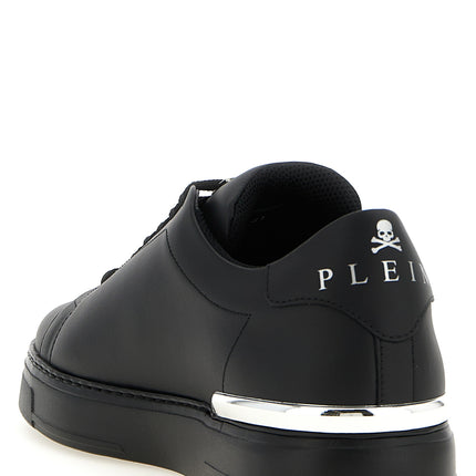 Philipp Plein Black Calfskin Low Top Sneakers