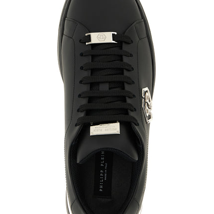 Philipp Plein Black Calfskin Low Top Sneakers