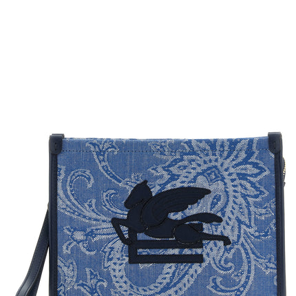 Etro Blue Cotton Clutch Bag
