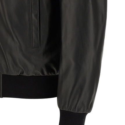 Philipp Plein Black Lambskin Leather Jacket