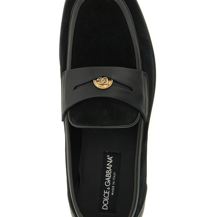 Dolce & Gabbana Black Calfskin Slip-On Loafers