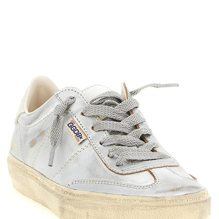 Golden Goose Silver Cowhide Low Top Sneakers
