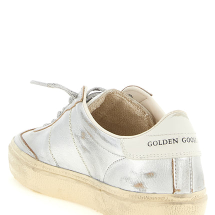 Golden Goose Silver Cowhide Low Top Sneakers