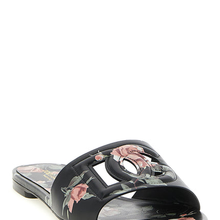 Dolce & Gabbana Black Calfskin Slides