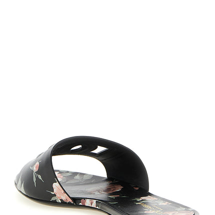 Dolce & Gabbana Black Calfskin Slides