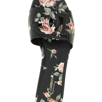 Dolce & Gabbana Black Calfskin Slides