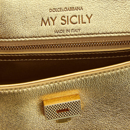 Dolce & Gabbana Gold Calfskin Handbag