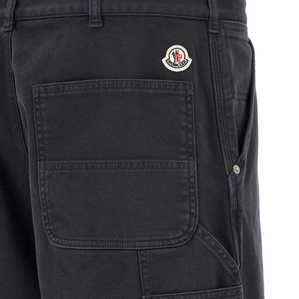 Moncler Blue Cotton Cargo Pants