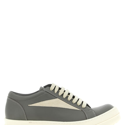 Rick Owens Gray Cowhide Low Top Sneakers