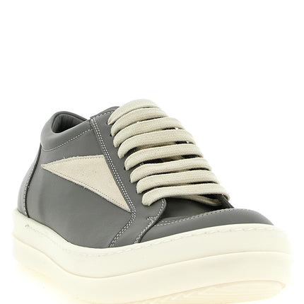 Rick Owens Gray Cowhide Low Top Sneakers