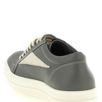 Rick Owens Gray Cowhide Low Top Sneakers
