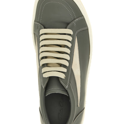 Rick Owens Gray Cowhide Low Top Sneakers